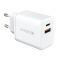 Dviced Wall charger 35W GaN 1 USB-A, 1 USB-C EU w cable, White (DV221008)